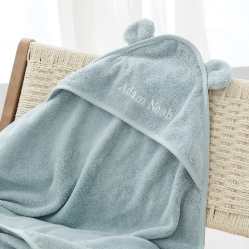 Organic Baby Hooded Towel - Willow 